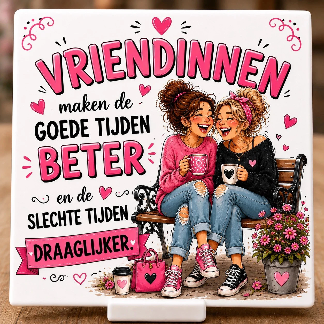 Leuke tegel met spreuk